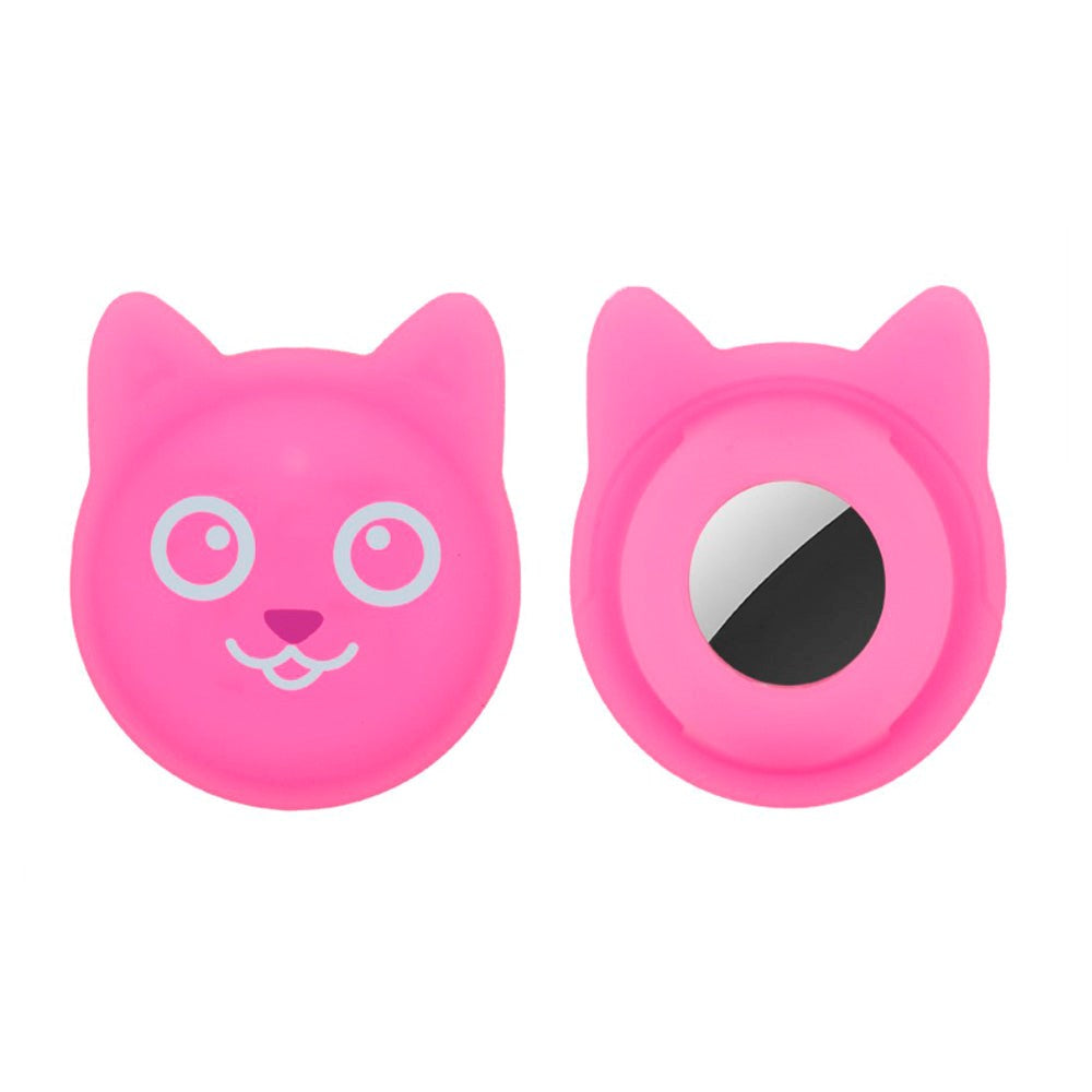 AirTag Plastic Case with Cat Face - Pink