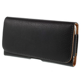 Litchi Grain Leather Case - Belt Case Black - (Max. Phone: 160 x 77 x 15 mm)