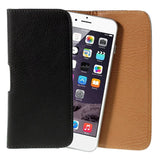 Litchi Grain Leather Case - Belt Case Black - (Max. Phone: 160 x 77 x 15 mm)