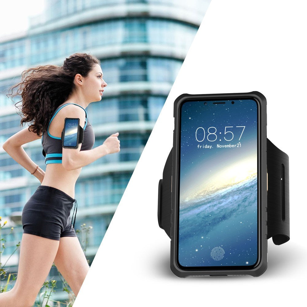 Apple iPhone X/XS 2 in 1 Hybrid Case w. Sports Armband - Silver