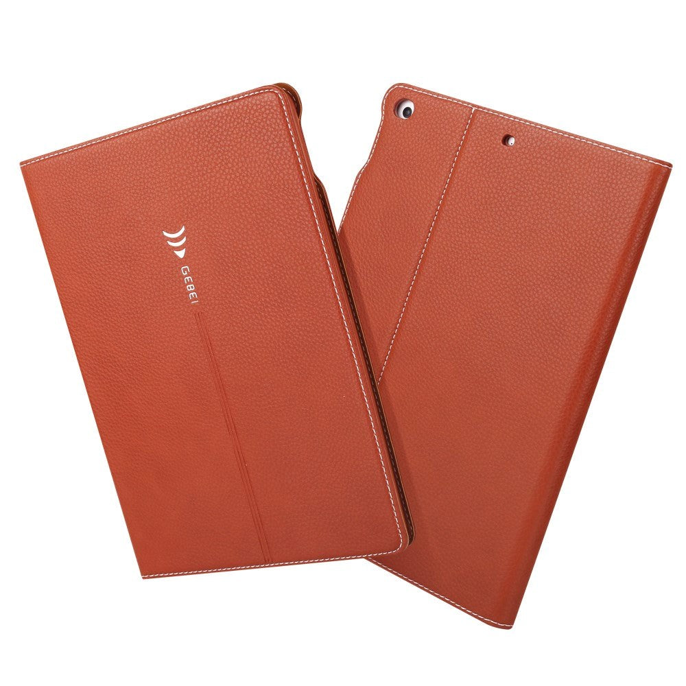 iPad (2018) / iPad (2017) Case - GEBEI Silkworm Series Exclusive Leather Case with Stand Function Brown