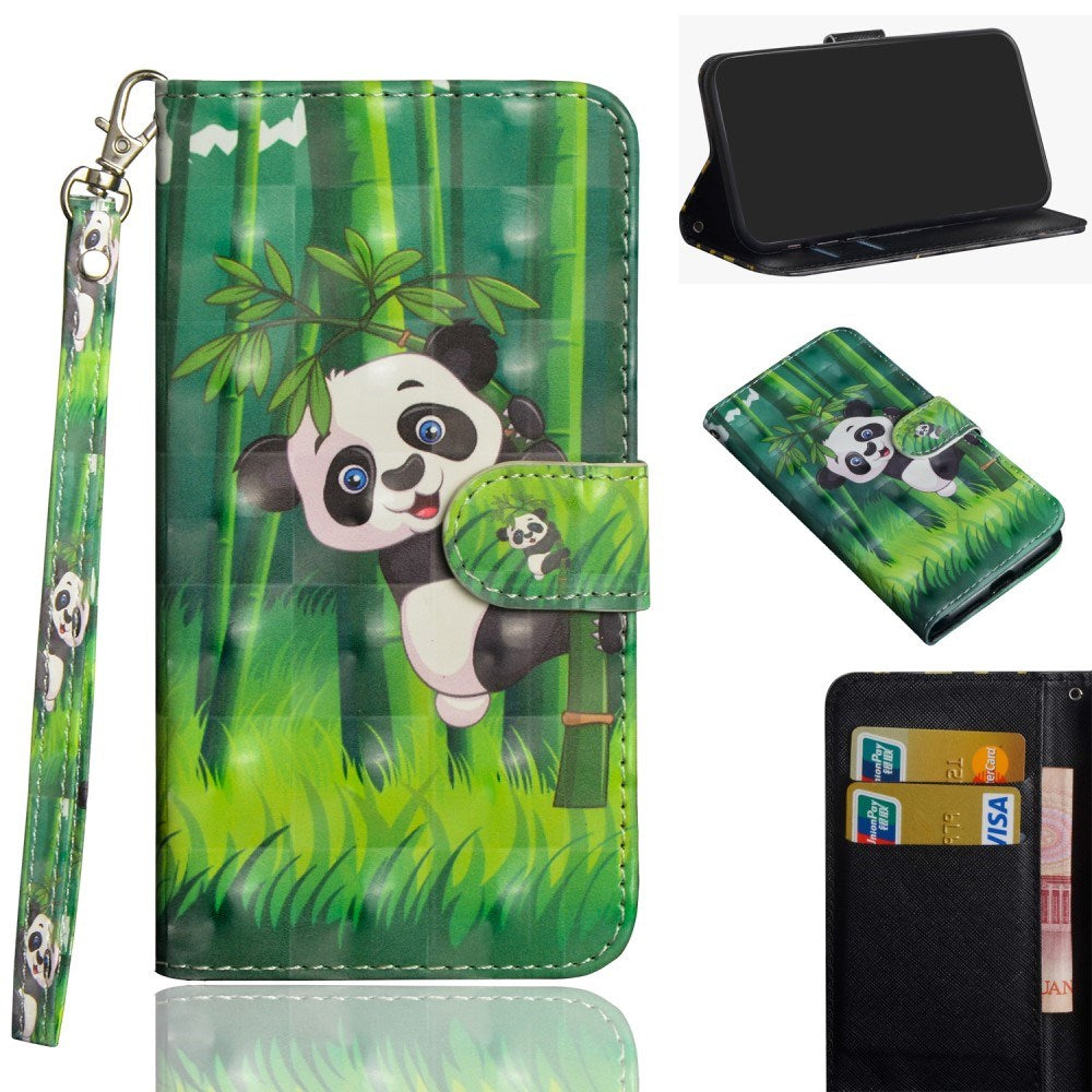 EIDERWOOD iPhone XR Leather Case with Wallet and Strap - Panda