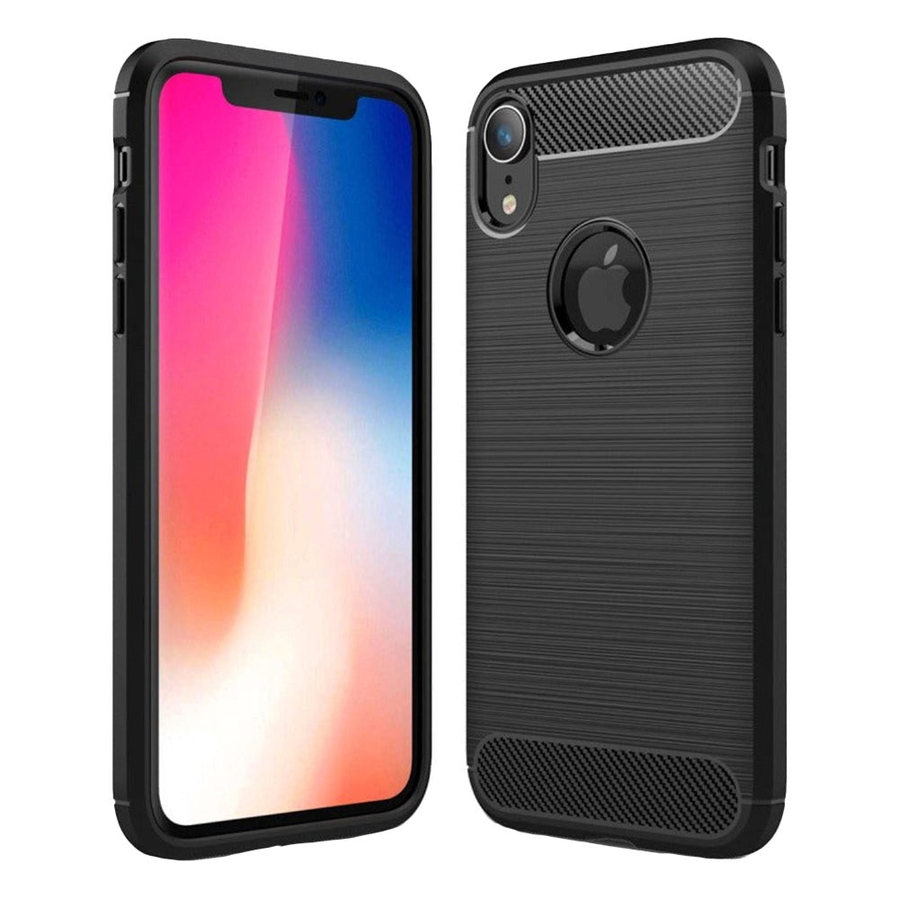 iPhone XR Brushed Carbon Case - Black