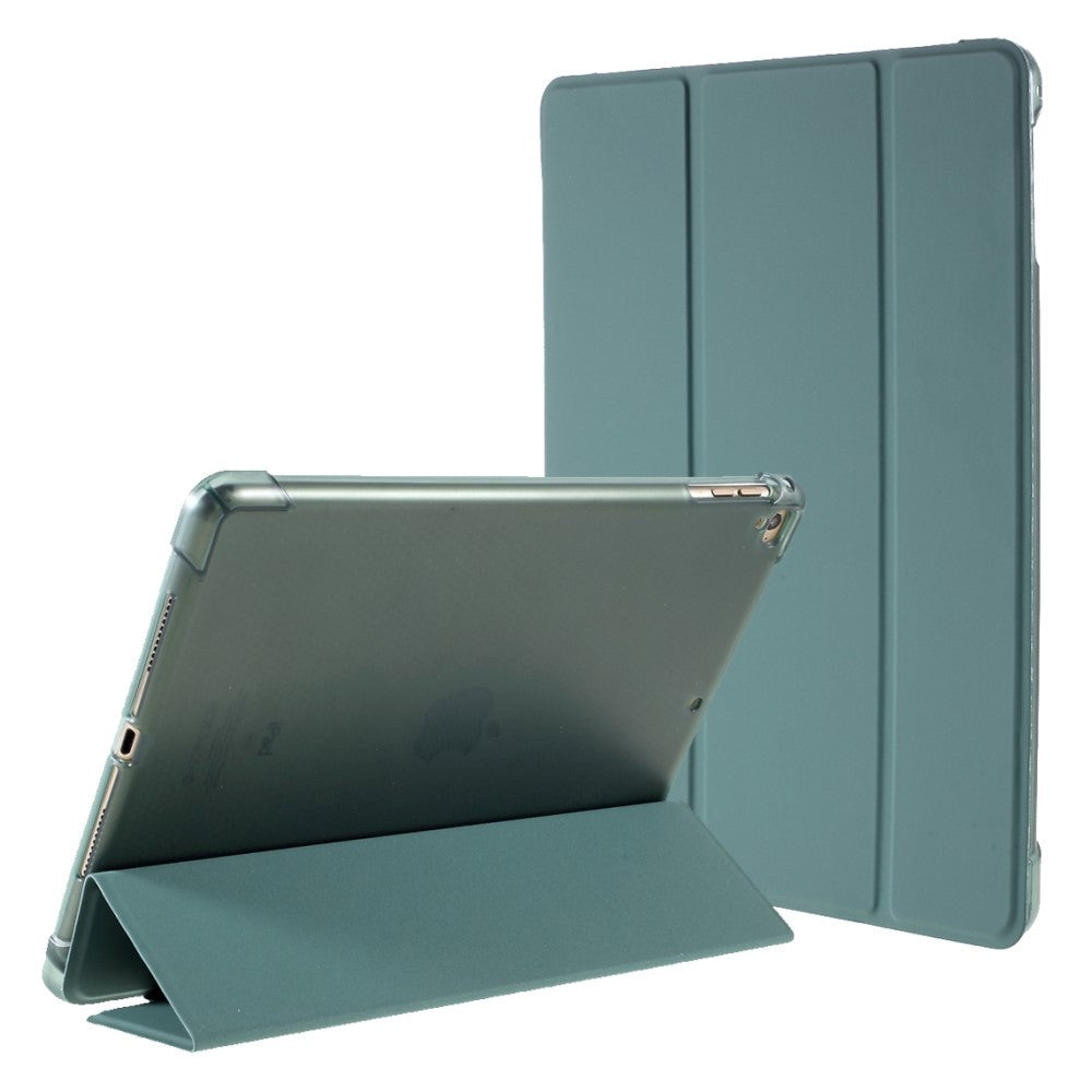 iPad 9.7 (2018-2017) / iPad Air / iPad Air 2 Tri-Fold Leather Case w. Apple Pencil Holder - Dark Green