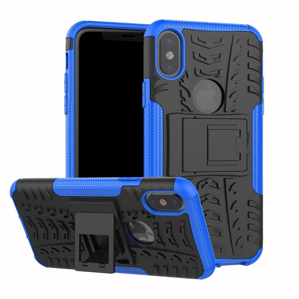 iPhone X / XS Cool Tyre Tough Case w. Stand Blue