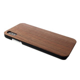 Apple iPhone Xs Max Premium Plastic Case w. Real wood - Dark brown