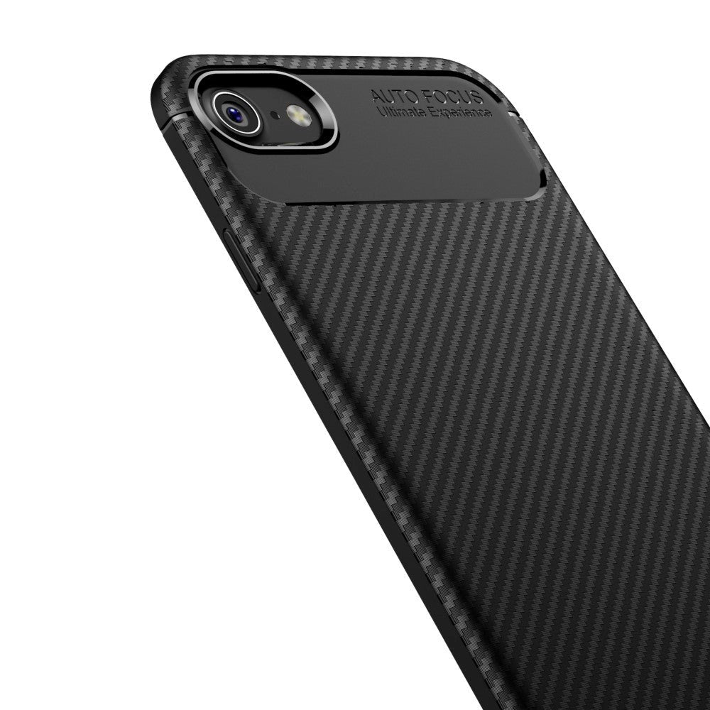 iPhone SE (2022 / 2020) / 8 / 7 Carbon Fibre Flexible Back Case - Black