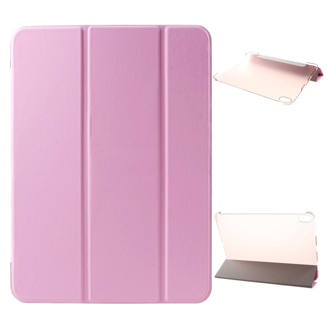 iPad Pro 11" (2018) Tri-fold Leather Stand Case w. Transparent Back Pink