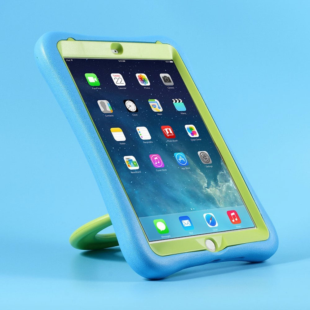 iPad (2018) / iPad (2017) Pepkoo Shockproof Case w. 360 Degree Stand - Blue / Green