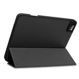 iPad Pro 12.9" (2022 / 2021 / 2020 / 2018) Tri-fold Leather Case w. Pen Holder - Black