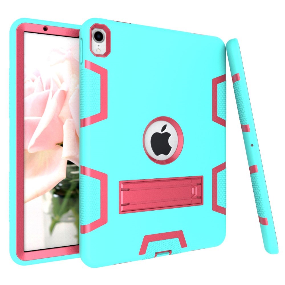 iPad Pro 11" (2018) Shock-proof Hybrid Case with Stand Function - Cyan / Pink