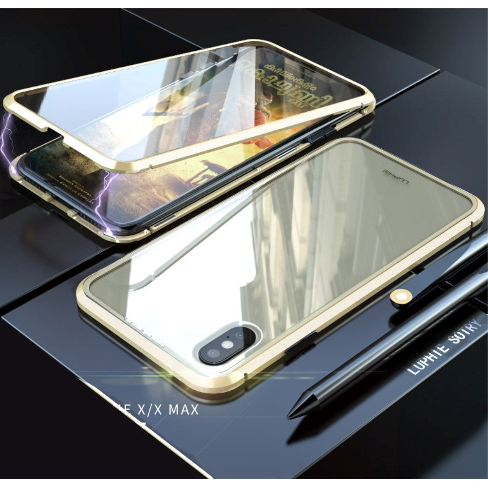 iPhone X / Xs Magnetic Case w. Glass Front & Back - Gold