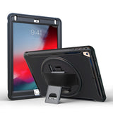 iPad Tough Case w. 360 Degree Hand Holder & Stand - Black