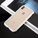 iPhone X / XS 360° Magnetic Case w. Glass front & back - Silver