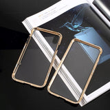 iPhone X / XS 360° Magnetic Case w. Glass front & back - Gold