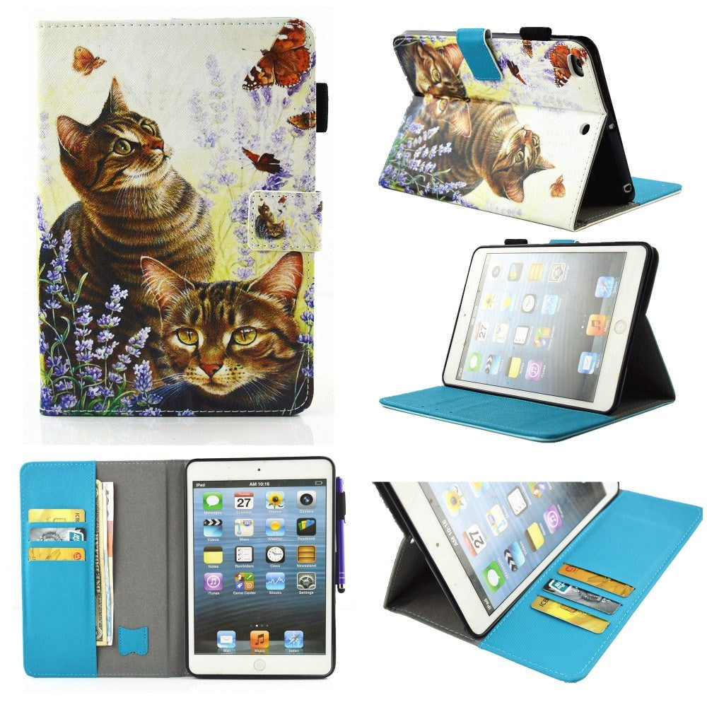 iPad Mini 4 / iPad Mini (2019) Case w. Card Holder and Stand - Forrest Cats