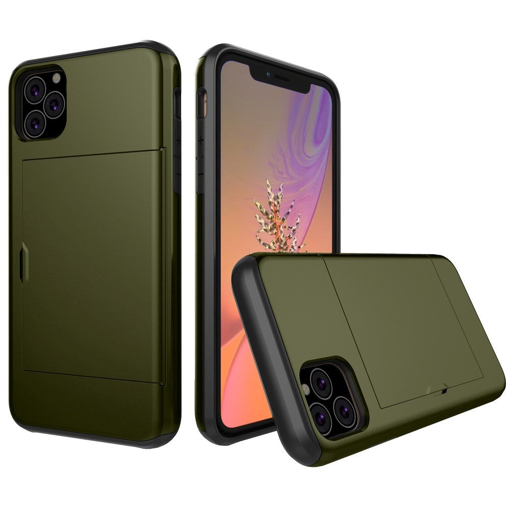 iPhone 11 Pro Hybrid Tough Case w. Card Holder Dark Green