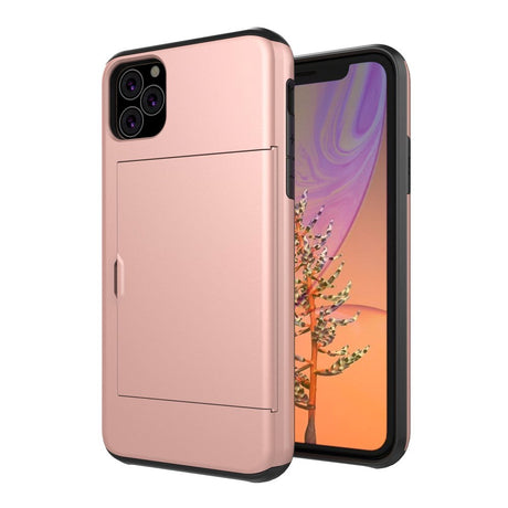 iPhone 11 Hybrid Tough Case w. Card Holder Rose Gold