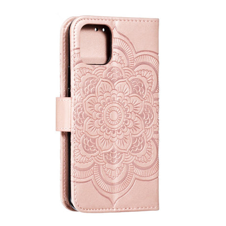 iPhone 11 Pro Leather Wallet Case - Mandala Pattern Pink