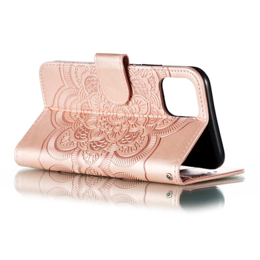 iPhone 11 Pro Leather Wallet Case - Mandala Pattern Pink