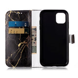 iPhone 11 Leather Wallet Case w. Print - Black