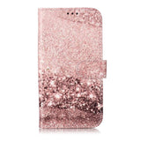 iPhone 11 Leather Wallet Case w. Print - Rose Gold