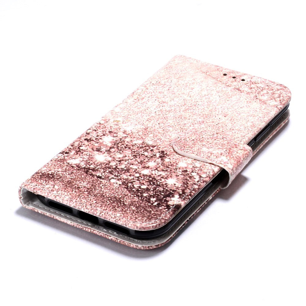 iPhone 11 Leather Wallet Case w. Print - Rose Gold