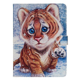 iPad 2/3/4 Leather Flip Case w. Stand - Tiger tongue