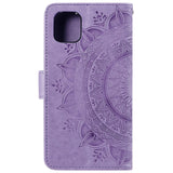 iPhone 11 Leather Wallet Case - Mandala Pattern Purple