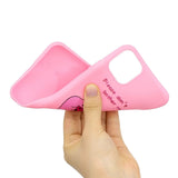 iPhone 11 Flexible Plastic Case w. Cute Pig - Pink