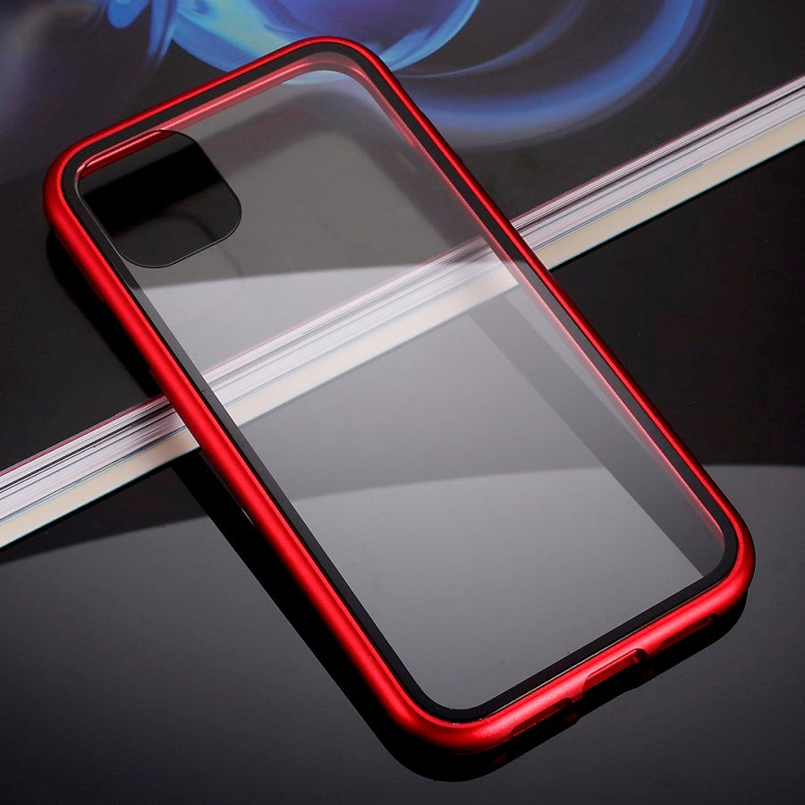 iPhone 11 Pro Magnetic Metal Case w. Back Glass - Red