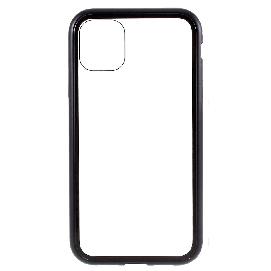 iPhone 11 Pro Max Magnetic Metal Case w. Glass back - Black