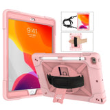 iPad 10.2" (2021 / 2020 / 2019) Tough Case w. Hand Holder & Shoulder Strap - Pink