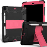 iPad 10.2" (2021 / 2020 / 2019) Tough Case w. Stand and Stylus Holder - Black / Pink