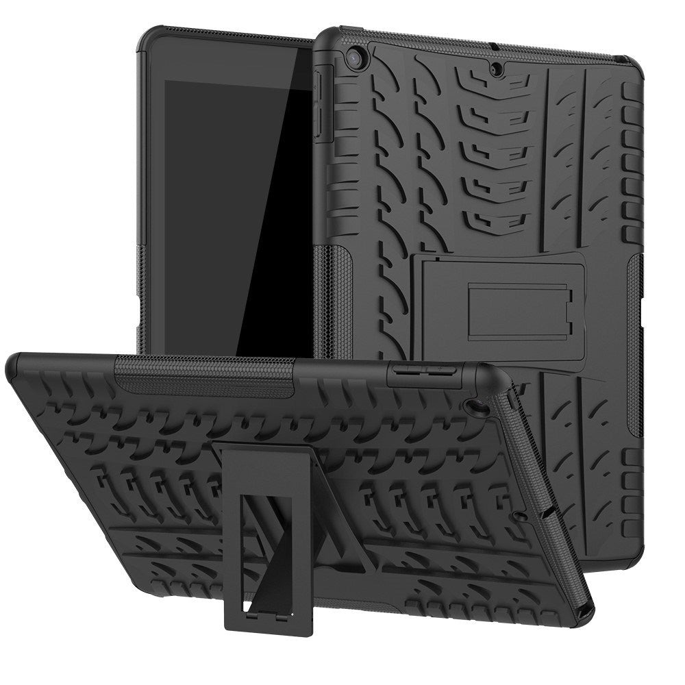 EIDERWOOD iPad 10.2" (2021 / 2020 / 2019) Tough Case w. Tyre Design & Stand Function - Black