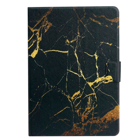 iPad 10.2" (2021 / 2020 / 2019) Leather Case w. Stand & Card Holder - Black Marble