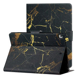 iPad 10.2" (2021 / 2020 / 2019) Leather Case w. Stand & Card Holder - Black Marble