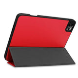 iPad Air (2022 / 2020) / Pro (2020 / 2018) Tri-Fold Leather Case w. Apple Pencil Holder Red