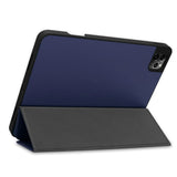 iPad Pro 12.9" (2022 / 2021 / 2020 / 2018) Tri-Fold Leather Case w. Apple Pencil Holder Blue