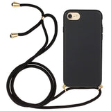 iPhone SE (2022/2020) / 8/7 Case with Adjustable Strap - Grain Details - Black