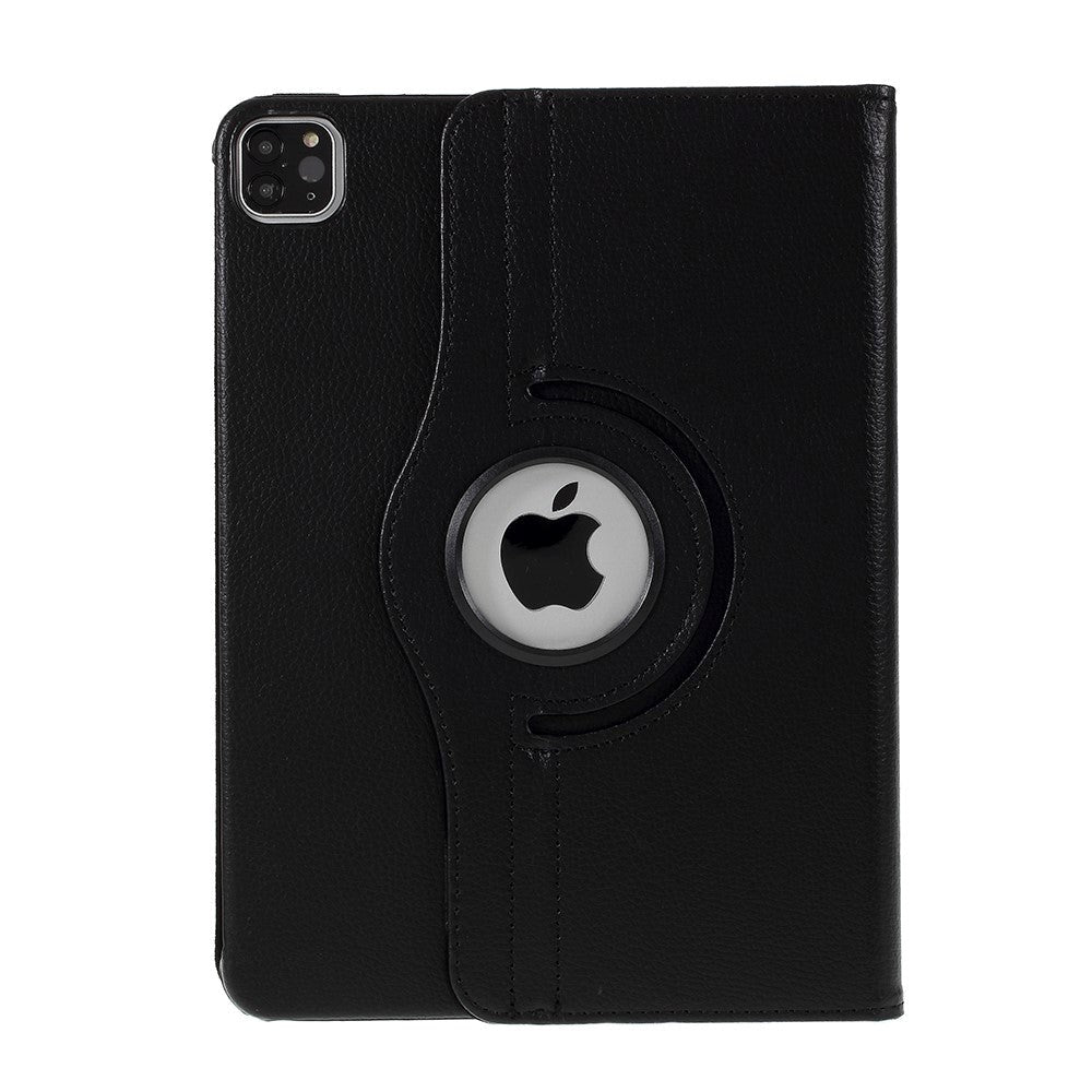 iPad Air 10.9-11" (2024-2020) / Pro 11" (2022-2018) Leather Case w. 360 Degree Stand Function - Black