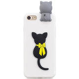 iPhone SE (2022 / 2020) / 8 / 7 Flexible Plastic Case with Doll Decor - Cat