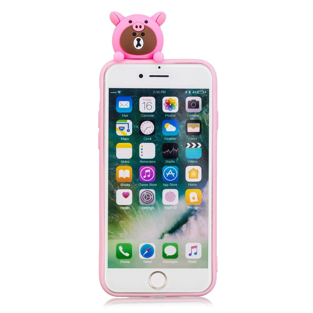 iPhone SE (2022 / 2020) / 8 / 7 Flexible Plastic Case with Doll Decor - Bears