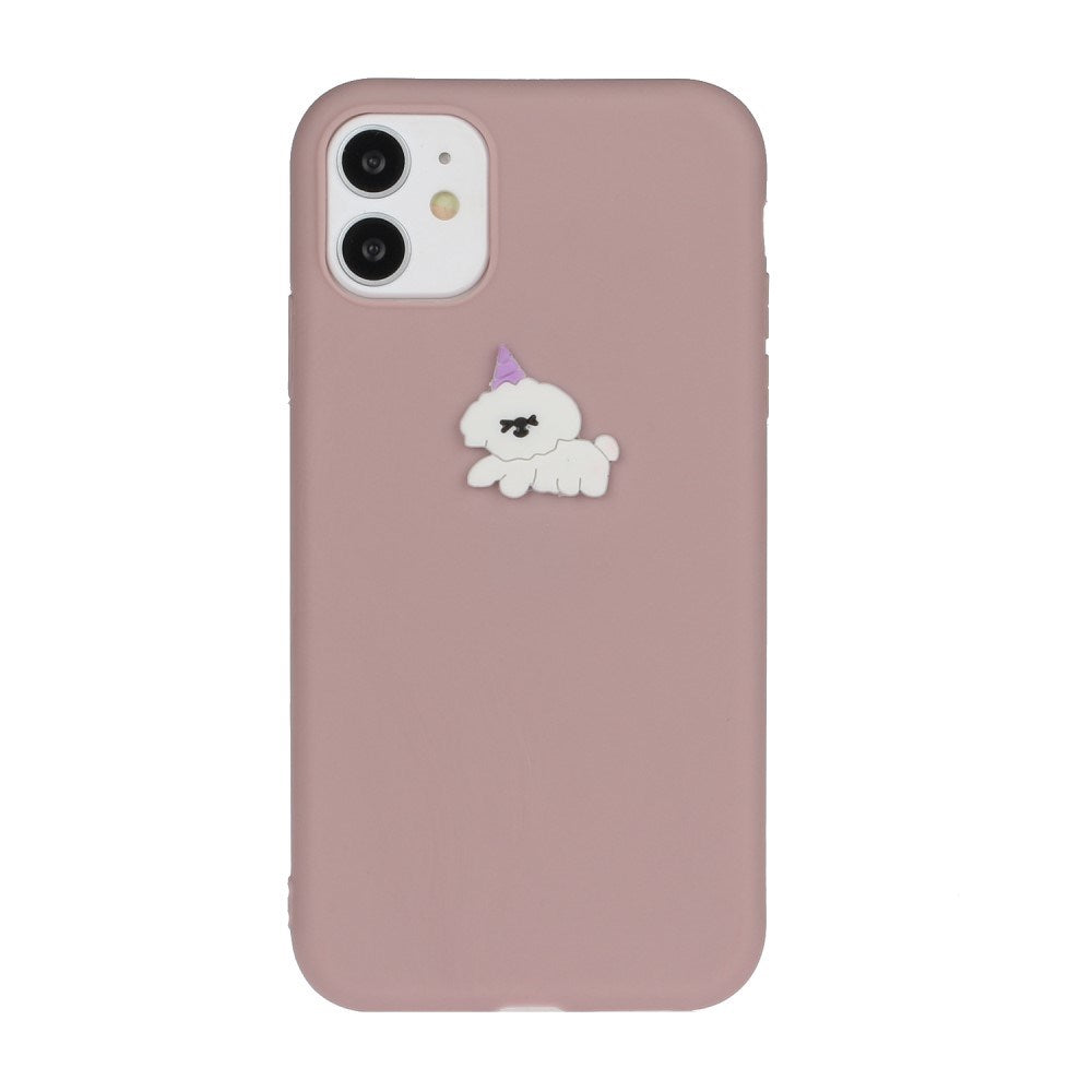 EIDERWOOD iPhone 11 Silicone Case with Cartoon - Pink / Dog