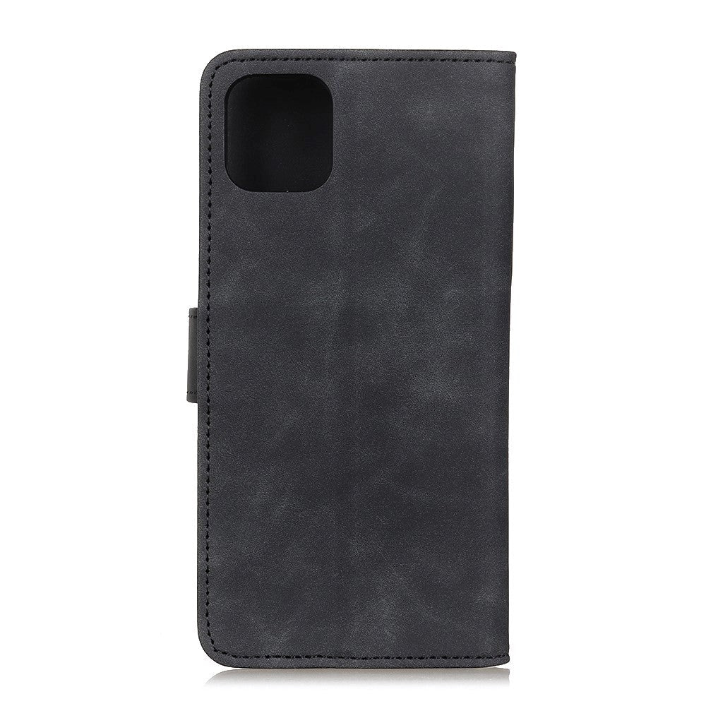 iPhone 12 / 12 Pro KHAZNEH Retro Leather Wallet Case - Black