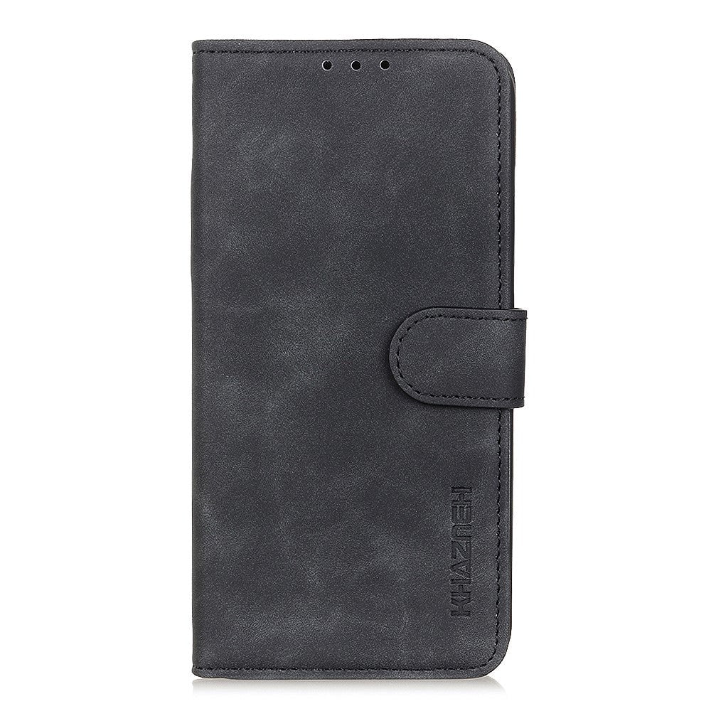 iPhone 12 / 12 Pro KHAZNEH Retro Leather Wallet Case - Black