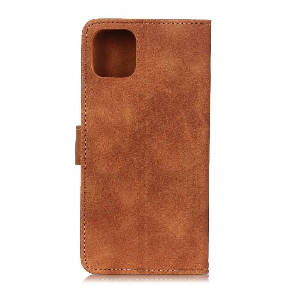 iPhone 12 / 12 Pro KHAZNEH Retro Leather Wallet Case - Brown