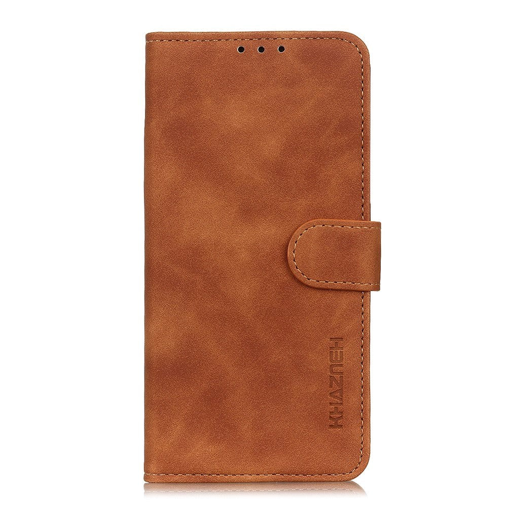 iPhone 12 / 12 Pro KHAZNEH Retro Leather Wallet Case - Brown