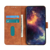 iPhone 12 / 12 Pro KHAZNEH Retro Leather Wallet Case - Brown