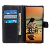 iPhone 12 / 12 Pro Litchi Leather Wallet Case - Black